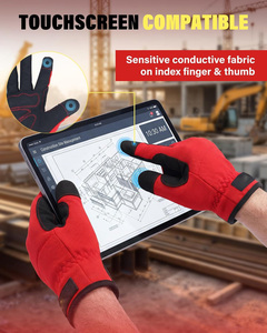Gants de travail unisexes tactiles antidérapants en cuir synthétique pour mécaniciens, sport et activités de plein air - Fournisseur en gros - Product Image 5