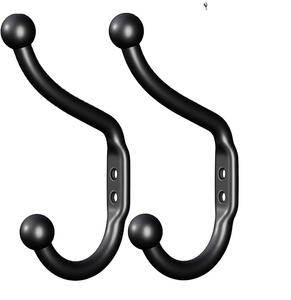 Unique Black <b>Wall</b> Mounted Aluminium Coat <b>Hooks</b> Hanger With Screw <b>for</b> Towel <b>Key</b> Robe Scarf Bag Cap Coffee Cups - Product Image 1