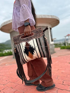 Nuevo bolso de mano con flecos Jacquard multicolor Sling bohemio azteca tela diseñador bolso elegante superventas para mujer - Product Image 3