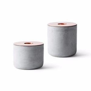 Pot de bougie en cuir avec couvercle cousu, pot à bougie - Product Image 6