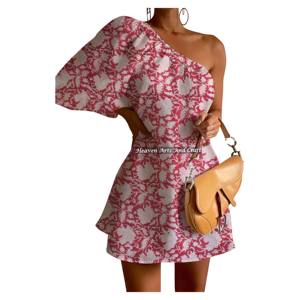 Nuevo Diseño Primavera Verano Vestido Sexy Multicolor de un Solo Hombro con Manga Abullonada para Damas Casual Dulce Natural Elegante - Product Image 3