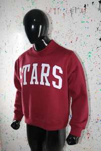 STARS BROWN <b>Mock</b> <b>Neck</b> Sweatshirt 100% Applique Embroidery wide <b>neck</b> Sweatshirt Finer Threads - Product Image 5