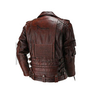 Veste d'hiver matelassée en cuir de mouton de haute qualité pour homme, coupe-vent, col montant, logo frontal, écologique, mode urbaine