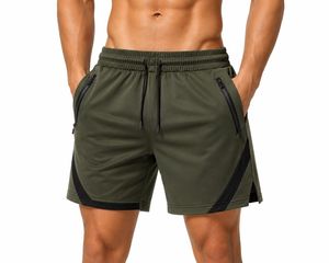 Men's Dark Gray Eco-Friendly Casual Quick Dry Sport Shorts with Drawstring Waist and Side Pockets Mid Length Athletic Wear - Product Image 2