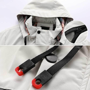 Men's Waterproof <b>Soft</b> outdoor <b>Jacket</b> With <b>Hood</b> Stand Collar Multiple Pockets Zip Fly Winter Outdoor Wear Regular Fit - Product Image 5