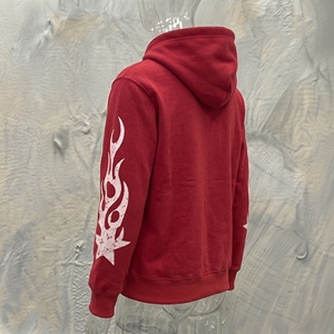 Sudadera con capucha roja Snow Grace con cremallera, unisex, de forro polar, informal, para invierno, corte regular, con estampado de letras y logotipo frontal - Product Image 4