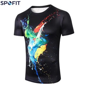 T-shirt pour homme imprimé par sublimation OEM, vêtements de sport personnalisés, impression par transfert thermique, t-shirt personnalisé imprimé par sublimation - Product Image 1