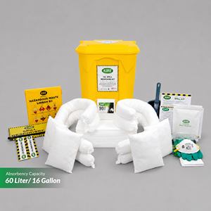 Kit de nettoyage des déversements d'hydrocarbures industriels SABER SO60-SK/PB, capacité de 60 L, bac à pédale absorbant, écologique, 100 % polypropylène, gestion des déchets - Product Image 2