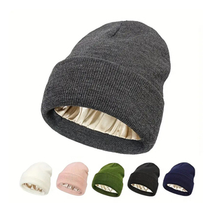 Bonnet en tricot unisexe de couleur unie, 100% acrylique, avec revers, style décontracté pour adultes, vert olive - Product Image 6