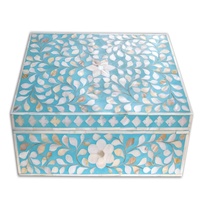 Boîte rectangulaire en os de chameau et nacre, incrustation artisanale indienne, écologique, moderne, personnalisée, spéciale Ramadan, États-Unis