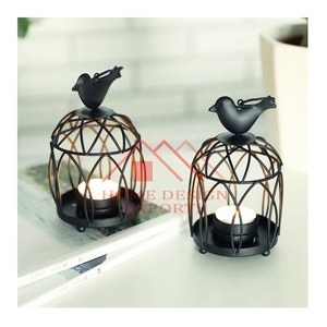 เชิงเทียนรูปนกสำหรับตกแต่งบ้านดีไซน์คลาสสิกเชิงเทียนสีดำทันสมัย - Product Image 1