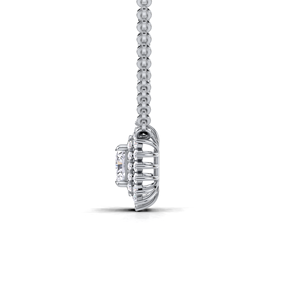 IGI Certified Lab Grown Diamond Radiant Cut Double Halo Pendant in 9K White / Yellow & Rose Gold Luxury <b>Cluster</b> Design - Product Image 3