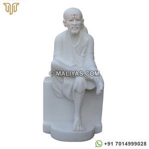 Idole de Sai Baba en marbre pour temple |   Statue de Shirdi Sai Baba en marbre blanc pour temple et maison – MALIYAS - Product Image 1