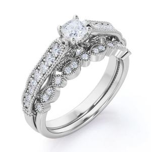 Anillo de Boda Vintage con Diamante Moissanite de 1.25 Quilates, Corte Art Deco, Engaste de Garras, Chapado en Oro Blanco, Joyería para Fiesta de Compromiso - Product Image 2