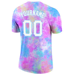 Camiseta de Béisbol Tie Dye Personalizada al por Mayor, Camisetas Sublimadas para Equipos, Nombre y Número Personalizados, Ropa Deportiva OEM, Fabricación de Camisetas para Hombre - Product Image 4