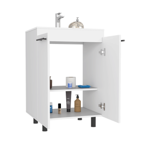 Mobiletto da Bagno Oxnard Bianco, Elegante Vanità per i Vostri Bagni Moderni - Product Image 6