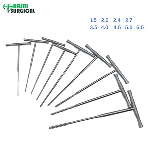 Aguja manual para perforación ósea con mango en T, dispositivo de perforación reutilizable de acero inoxidable, instrumento ortopédico para cirugía veterinaria - Product Image 1