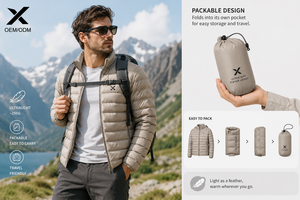 Veste d'hiver pour homme X Sports City, ultra-légère, col montant, rembourrage premium, imperméable, coupe-vent, OEM/ODM - Product Image 3