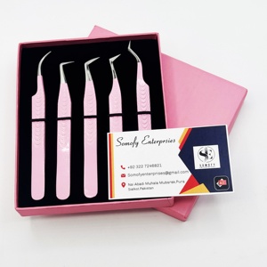 Pinzas profesionales para pestañas de acero inoxidable de alta calidad, nuevo diseño de agarre, punta fina duradera, longitud de 10mm para pestañas de volumen fácil - Product Image 6