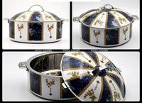Casserole moderne en acier inoxydable, récipient de service, forme élégante, écologique, idéal pour les mariages, la restauration et les occasions spéciales