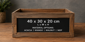 Rustic Wooden <b>Storage</b> Crate <b>Box</b> with Chalkboard Label Panel Farmhouse Organizer <b>Bin</b> for Kitchen Pantry Home Decor - Product Image 3