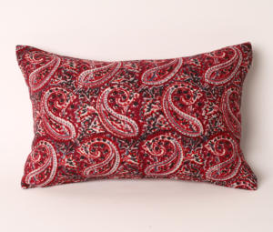 Deep <b>Red</b> Florals Cotton Washable Zipper Closure <b>Cushion</b> <b>Cover</b> Hand Block Printed Jaipur India Vintage Pattern Decorative Throw - Product Image 4