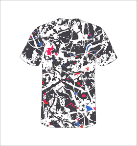 Camiseta de Manga Corta para Hombre con Estampado Personalizado, Diseño Completo en Negro, Blanco, Rojo y Azul, Transpirable, de Poliéster, Corte Regular, para Todas las Temporadas - Product Image 6