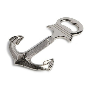 Abridor de botellas plateado con forma de ancla, hecho de metal duradero, perfecto para cocinas costeras, bares, fiestas en la playa y bodas. - Product Image 2