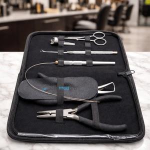 Kit de Extensiones de Cabello de Acero de Alta Calidad con 2 Pinzas, Ganchos, Tijeras y Anillos, Juego de Herramientas Profesionales para Salón - Product Image 5