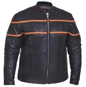 <b>Leather</b> <b>Jacket</b> for <b>Men</b> Comfortable Soft Fabric Secure Zip Pockets Formal Style Front Made High Quality <b>Leather</b> - Product Image 4