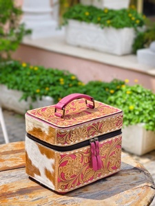 2026 Latest Fashion Designer Handmade Genuine Leather Zipper Closure Big Size Jewelry & Makeup Storage Organizer <b>Box</b> - Product Image 3