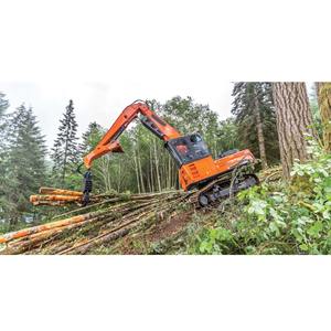 High Reach Used 3 Ton Yellow Crawler Digger with Fully Enclosed Glass Cabin and Front Leveling Blade for Grading - Product Image 4