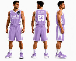 Ensembles de maillots de basket-ball personnalisés, uniformes de haute qualité, 100% polyester respirant, vêtements de sport personnalisés, sublimation personnalisée GAME INDUSTRIES - Product Image 1