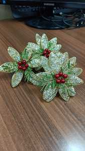 Handmade Beaded Napkin Ring Floral Beaded <b>Table</b> <b>Decor</b> <b>Wedding</b> Napkin Holder Dining <b>Table</b> Accessory - Product Image 3