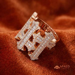 Anillo Cruzado de Moissanita en Tono Oro Rosa para Hombre, Joyería de Moda Hip Hop para Compromiso, Boda y Uso Diario - Product Image 2