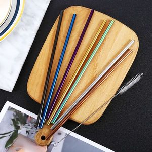 Púrpura 3 juegos (9 uds) pajitas rectas dobladas reutilizables bolsa de cepillo de almacenamiento colorida para el hogar para fiestas restaurantes pajitas desechables - Product Image 2