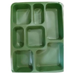 Durable <b>Plastic</b> Mess <b>Tray</b> Plates with Multiple Compartments for <b>Serving</b> Meals - Product Image 1