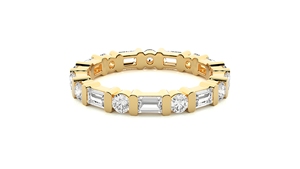 Anillo de eternidad de corte redondo de alta demanda, anillo inteligente de diamante cultivado en laboratorio, oro macizo de 14K para boda, compromiso, personalizado - Product Image 5