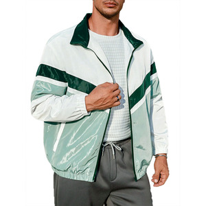 Trendy <b>Men</b>’s <b>Lightweight</b> Color Block Windbreaker Nylon <b>Jacket</b> Streetwear Custom Logo Nylon Sports Outerwear for Wholesale Buyers - Product Image 2