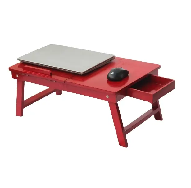 Table portable pliante en bois, Table d'ordinateur réglable, pour bureau de lit