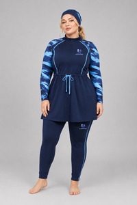 Traje de Baño Islámico Modesto, Nuevo Estilo, Talla Grande, Ecológico, Impermeable, Cintura Alta, Conjunto de Bikini Modesto de 2 Piezas con Cobertura Total - Product Image 1