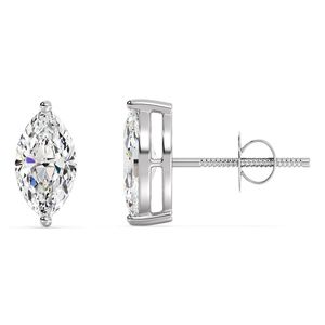 Marquise Cut Lab Grown Diamond Stud <b>Earrings</b> - Product Image 4