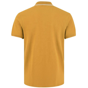 เสื้อเชิ้ตแขนสั้นลายทางผู้ชาย ผ้าอ๊อกซ์ฟอร์ด โพลีเอสเตอร์ ระบายอากาศได้ดี ทรงปกติ สวมใส่สบาย โลโก้ด้านหน้า สีเหลืองมัสตาร์ด - Product Image 2