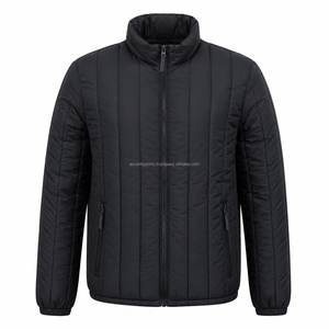 Men Winter Puffer <b>Jacket</b> Lightweight Quilted Zip Up <b>Jacket</b> Windproof Warm Padded Coat Outdoor Casual OEM Wholesale - Product Image 1