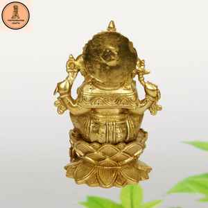 Grande statue de dieu en laiton |   Dieu hindou de la chance, décoration de temple domestique - Product Image 2