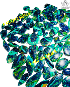 FAIJAN GEMS Pierres précieuses naturelles en vrac d'azurite et de malachite de haute qualité pour la fabrication de bijoux, toutes formes mélangées, certifiées - Product Image 2
