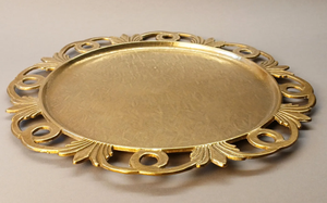 Modern luxury 13" durable Metal Serving <b>Tray</b> with custom pattern for wedding <b>dinners</b> and steak events - Product Image 6