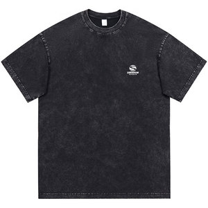 Camiseta Oversize para Hombre con Lavado Ácido, 250 GSM, Algodón Pesado, Estilo Vintage Desgastado, Cuello Redondo, Streetwear Retro, Ajuste Holgado - Product Image 2