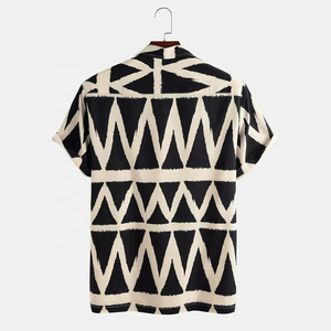 เสื้อฮาวายชายหาดผู้ชายแบบสั่งทำ OEM ดีไซน์วินเทจ กระดุมติด แขนสั้น พิมพ์ลายดิจิตอล ซับลิเมชั่น กันยับ ระบายอากาศได้ดี - Product Image 3