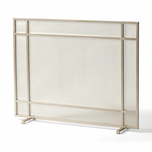 Heritage <b>Grid</b> Design <b>Metal</b> Fireplace Screen Heavy Duty Mesh Spark Guard Freestanding Hearth Protector Heat Resistant - Product Image 3